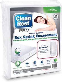 img 4 attached to 🌿 CleanRest PRO Hypoallergenic Cal King Box Spring Encasement - Tear Resistant - Noiseless - Patented Zipper Security - Fits 9 inch Height