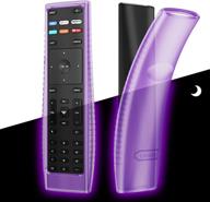 📺 fintie vizio xrt136 smart tv remote case, casebot anti-slip shockproof silicone cover for vizio xrt136 lcd led tv remote controller, purple - glow in the dark logo