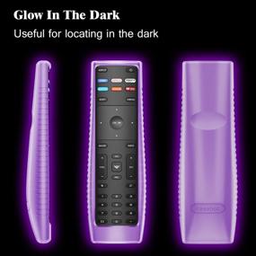 img 3 attached to 📺 Fintie Vizio XRT136 Smart TV Remote Case, CaseBot Anti-Slip Shockproof Silicone Cover for Vizio XRT136 LCD LED TV Remote Controller, Purple - Glow in The Dark