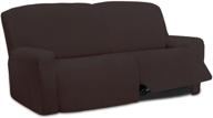 🪑 easy-going oversized microfiber stretch sectional recliner sofa slipcover - soft fitted fleece couch cover - washable furniture protector - elasticity for kids pet - chocolate brown - 6 pieces logo
