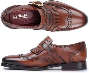 img 1 attached to Lethato Wingtip Brogue Kiltie Loafer Men's Shoes