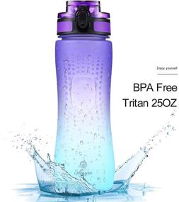 img 3 attached to 💧 Edmyre 25OZ Motivational Water Bottle with Time Marker, BPA Free Leakproof Tritan Water Jug, Purple/Blue Gradient 0.2 Gallon Hydration Bottle