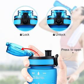 img 1 attached to 💧 Edmyre 25OZ Motivational Water Bottle with Time Marker, BPA Free Leakproof Tritan Water Jug, Purple/Blue Gradient 0.2 Gallon Hydration Bottle