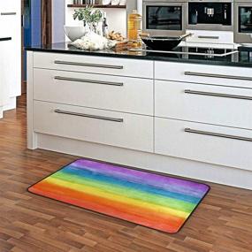 img 4 attached to Kitchen Colorful Rainbow Non Slip Doormats