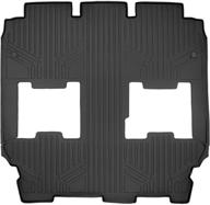 🚗 maxliner floor mats: black liners for 2017-2021 chrysler pacifica hybrid model – ultimate protection for 2nd and 3rd row logo