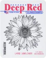 🌻 large sunflower deep red cling stamp - 4x500145 by deep red stamps logo