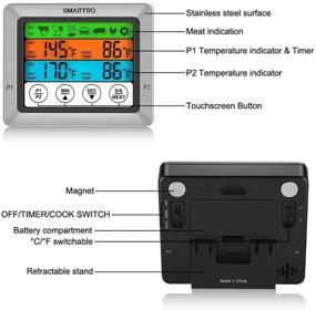 img 1 attached to Enhanced SMARTRO ST54 Dual Probe Digital Meat Thermometer for Precise 🌡️ Cooking in Kitchen, Oven, BBQ Grill with Timer Mode and Industrial-Grade Probes