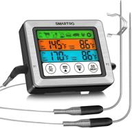 enhanced smartro st54 dual probe digital meat thermometer for precise 🌡️ cooking in kitchen, oven, bbq grill with timer mode and industrial-grade probes logo