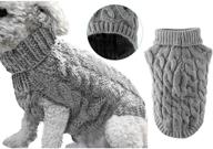 🧥 winter warmer: thick turtleneck knit sweater coat for dogs & cats - size l, grey логотип