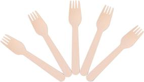 img 1 attached to 🥄 Gmark Disposable Wooden Cutlery 200pcs Set - Biodegradable Utensils - 80 Forks, 80 Spoons, 40 Knives - Ideal for Parties, Events, BBQ, Weddings, Picnics - GM1046