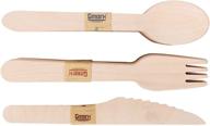 🥄 gmark disposable wooden cutlery 200pcs set - biodegradable utensils - 80 forks, 80 spoons, 40 knives - ideal for parties, events, bbq, weddings, picnics - gm1046 logo