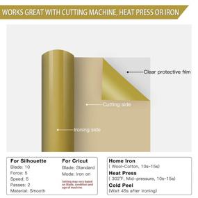 img 2 attached to HTVRONT Gold HTV Heat Transfer Vinyl Roll - 12x25ft Gold HTV Vinyl for Shirts - Premium Quality Easy-to-Cut & Weed Gold Iron-on Vinyl - Perfect for Clothes (Gold)