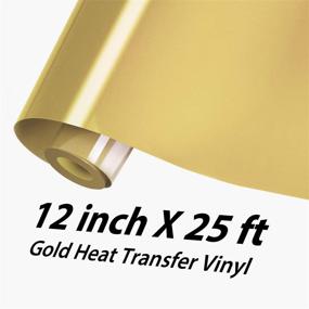 img 3 attached to HTVRONT Gold HTV Heat Transfer Vinyl Roll - 12x25ft Gold HTV Vinyl for Shirts - Premium Quality Easy-to-Cut & Weed Gold Iron-on Vinyl - Perfect for Clothes (Gold)