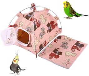 img 4 attached to 🏠 Adnikia Parrot Habitat Cave Hanging Tent with Changing Mat - Ultimate Hammock for Birds, Hamsters, Chinchillas, and More! Perfectly Suited for Cockatiels, Cockatoos, Conures, Lovebirds, Budgies, African Greys, Amazon Macaws, Eclectus, and Large Parrots