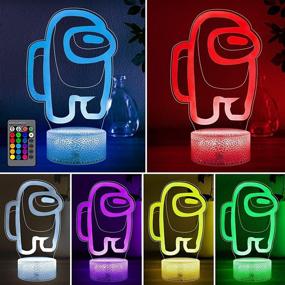 img 4 attached to Kids Night Light, 3D LED Illusion Lamp with 16 Color Changing Options, USB Powered Nightlight with Remote Control, Bedside Lamp for Boys Girls Gifts Bedroom Decor