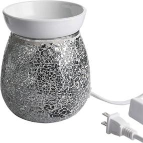 img 4 attached to 🏠 WHOLE HOUSEWARES 4.9X5.7 Inch Mosaic Glass Fragrance Warmer - Electric Wax Warmer and Decorative Lamp for Home Decoration & Gifts (Gray)