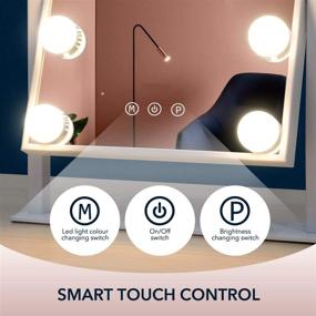 img 3 attached to 💄 Hansong Hollywood Makeup Vanity Mirror with Lights: Professional Light-up Mirror, Plug-in, Removable 10x Magnification, 3 Lighting Modes (3 Color Variations), Cosmetics Mirror with 9 Dimmable Bulbs