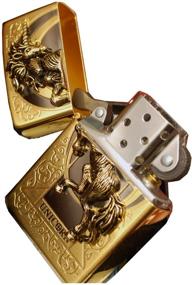 img 2 attached to 🦄 Unicorn Gold Emblem Zippo Lighter: Authentic Design for a Touch of Magic