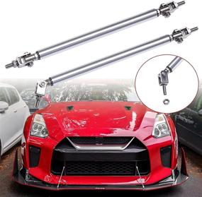 img 3 attached to 🚗 Universal Fit Chrome Bumper Lip Splitter Strut Rod Tie Support Bar for a Wide Range of Vehicles