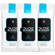 продукт: "dude shower body wipes: нет запаха, успокаивающий алоэ, гипоаллергенные, портативные малогабаритные протирочные салфетки для мужчин (пачка из 3 штук) - 8 штук". логотип