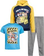 👕 boys nickelodeon paw patrol sweatsuit - fleece sweatshirt, joggers, and t-shirt (size 2t-7) logo