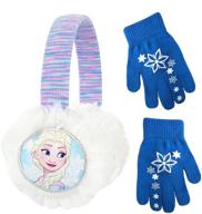 ❄️ stay warm in style with disney frozen ii elsa earmuff and glove set [4015] blue logo