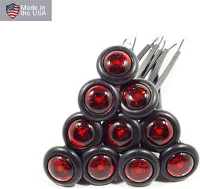 img 3 attached to 🔴 Set of 10 American-Made 0.75 Inch RED LED Clearance Marker Bullet Grommet Lights