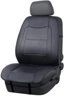 🖤 black universal fit seat cover - amazon basics deluxe leatherette, sideless design (no headrest) logo