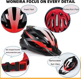 img 3 attached to WONEIRA Bike Helmet with LED Light - Adjustable Adult Cycling Helmet for Mountain & Road Biking - Ultralight and Stable Helmet for Men and Women