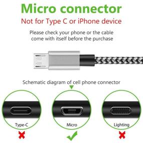 img 2 attached to 🔌 3-Pack 3ft Micro USB Android Charger Cable for Kindle Fast Charging - Compatible with Amazon Fire HD Tablets (1st-8th Gen), HDX 8.9" 9.7", and E-Readers (3rd-11th Gen), LG G3 G4, Stylo 2 3 Phone