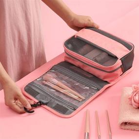 img 2 attached to 🧳 Ultimate Travel Essential: Hanging Toiletry Makeup Cosmetic Bags for Women and Girls