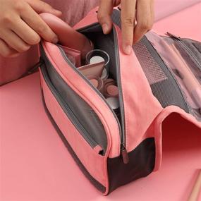 img 3 attached to 🧳 Ultimate Travel Essential: Hanging Toiletry Makeup Cosmetic Bags for Women and Girls