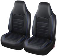 autoyouth pu leather high back bucket car seat covers - fashionable style, 2pcs, blue - auto interior protector for toyota logo