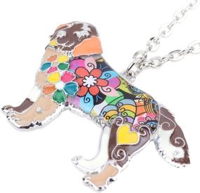 img 2 attached to 🐶 Enamel Alloy Newfoundland Dog Necklace Pendant: Stylish Pet Jewelry for Women, Girls, and Ladies - Perfect Gifts