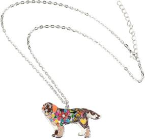 img 1 attached to 🐶 Enamel Alloy Newfoundland Dog Necklace Pendant: Stylish Pet Jewelry for Women, Girls, and Ladies - Perfect Gifts