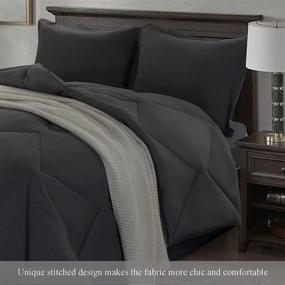 img 3 attached to VENESSCO Queen Grey Comforter Set with 2 Pillow Shams - All Season Reversible Down Alternative Quilted Comforter Duvet Insert for Queen Bed - Bedding Comforter Sets (Queen Size)