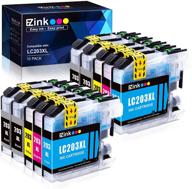 🖨️ e-z ink(tm) compatible ink cartridge set for brother lc203xl lc201xl lc203 lc201 (4 black, 2 cyan, 2 magenta, 2 yellow, 10 pack) - ideal for mfc-j480dw mfc-j880dw mfc-j4420dw mfc-j680dw mfc-j885dw logo