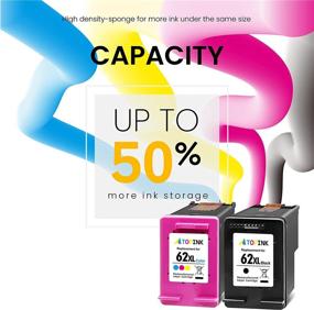 img 2 attached to 🖨️ ATOPINK Remanufactured Ink Cartridge Replacement: HP 62 XL 62XL (Black Tri-Color) for Envy & OfficeJet Printers