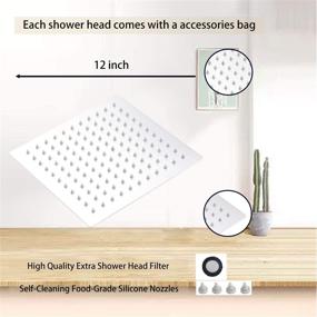 img 2 attached to 🚿 High Pressure Stainless Steel 12 Inch Square Rain Shower Head by Yifinessyi - Ultra Thin Rainfall Bath Shower with Large Rainfall Coverage - Chrome Finish and 1/2 Connection