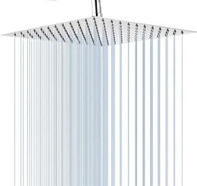 img 4 attached to 🚿 High Pressure Stainless Steel 12 Inch Square Rain Shower Head by Yifinessyi - Ultra Thin Rainfall Bath Shower with Large Rainfall Coverage - Chrome Finish and 1/2 Connection