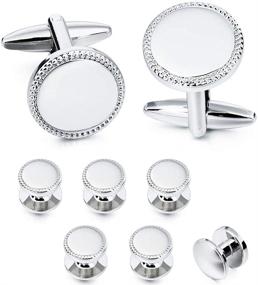 img 4 attached to 🔩 HAWSON Polished Metal Cufflinks Studs