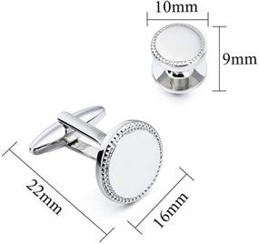 img 3 attached to 🔩 HAWSON Polished Metal Cufflinks Studs