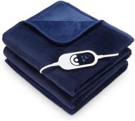 🔥 heated blanket electric throw - 60" x 50" flannel electric blanket: adjust heat, auto off, overheating safety, machine washable logo