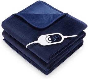 img 4 attached to 🔥 Heated Blanket Electric Throw - 60" x 50" Flannel Electric Blanket: Adjust Heat, Auto Off, Overheating Safety, Machine Washable