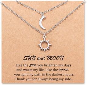 img 4 attached to MANVEN Sun and Moon Friendship Necklace Set for Women and Teen Girls - Best Friend Jewelry Gift, 2 Pedant Necklaces