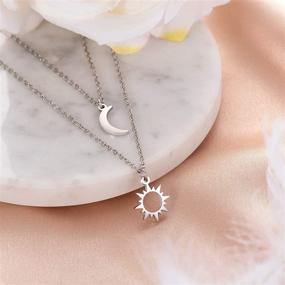 img 2 attached to MANVEN Sun and Moon Friendship Necklace Set for Women and Teen Girls - Best Friend Jewelry Gift, 2 Pedant Necklaces