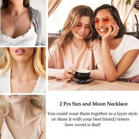 img 3 attached to MANVEN Sun and Moon Friendship Necklace Set for Women and Teen Girls - Best Friend Jewelry Gift, 2 Pedant Necklaces