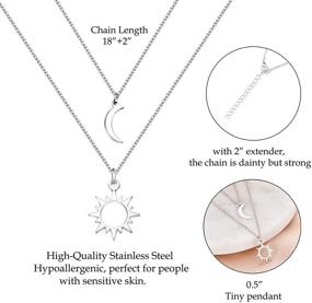 img 1 attached to MANVEN Sun and Moon Friendship Necklace Set for Women and Teen Girls - Best Friend Jewelry Gift, 2 Pedant Necklaces