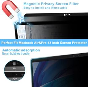 img 3 attached to 🔒 ZOEGAA MacBook Pro 13 Inch Privacy Screen 2022, Magnetic Privacy Filter and Anti-Glare Protector - Compatible with MacBook Pro 2016-2021, M1/M2
