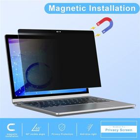 img 2 attached to 🔒 ZOEGAA MacBook Pro 13 Inch Privacy Screen 2022, Magnetic Privacy Filter and Anti-Glare Protector - Compatible with MacBook Pro 2016-2021, M1/M2